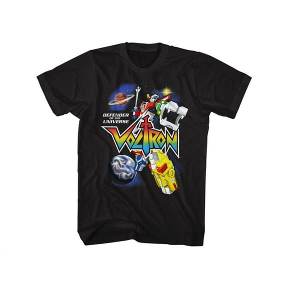 Voltron TV Cartoon Defender of the Universe In Space Adult Short Sleeve T-Shirt Graphic Tee