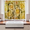 thumbnail image 2 of Ambesonne Rose Kitchen Curtains, Yellow Bridal Flourish, 55"x45", Yellow Pale Green, 2 of 3