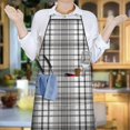 thumbnail image 5 of Black White Checkered Buffalo Plaid Aprons with Pocket Chemical Work Apron Waterproof Bib Apron for Couple Bride Mrs Mr Cooking Aprons for Kitchen Cool BBQ Grilling, 5 of 7