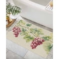 thumbnail image 3 of Area Rug with Tassels 2' x 3', Spring Watercolor Grape Leaves Kitchen Runner Rug for Hallway Bedroom Throw Rugs, Country Vine Retro Linen Soft Door Mat for Bathroom Entrance Living Room, 3 of 9