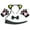 Black Yellow, variant on Petitebelle Cat Headband Bowtie Tail Glove 4pc Costume (Black Pink, 1-4 Years)