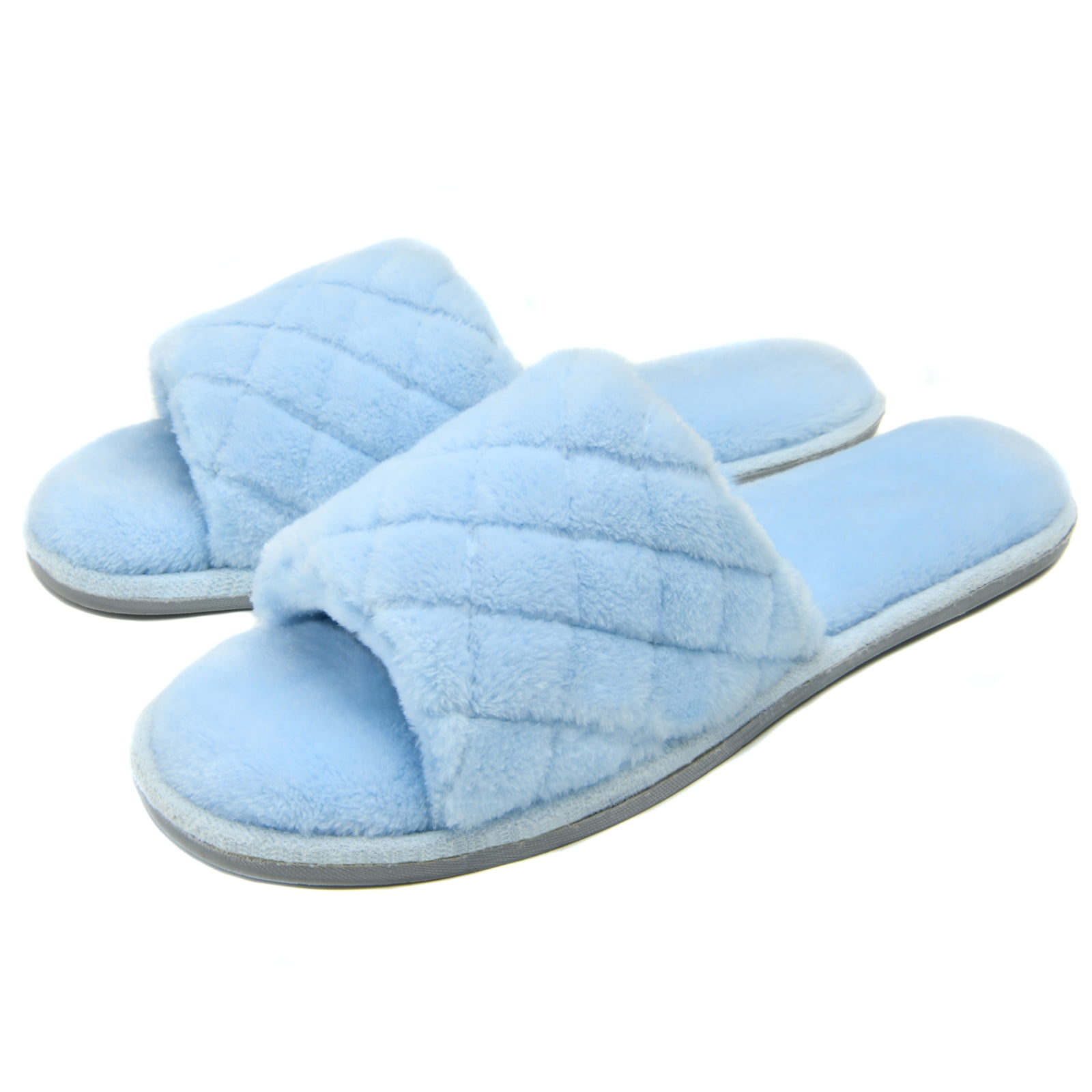 LORDFON Open Toe Womens Slippers Slip-On House Slippers with Memory ...