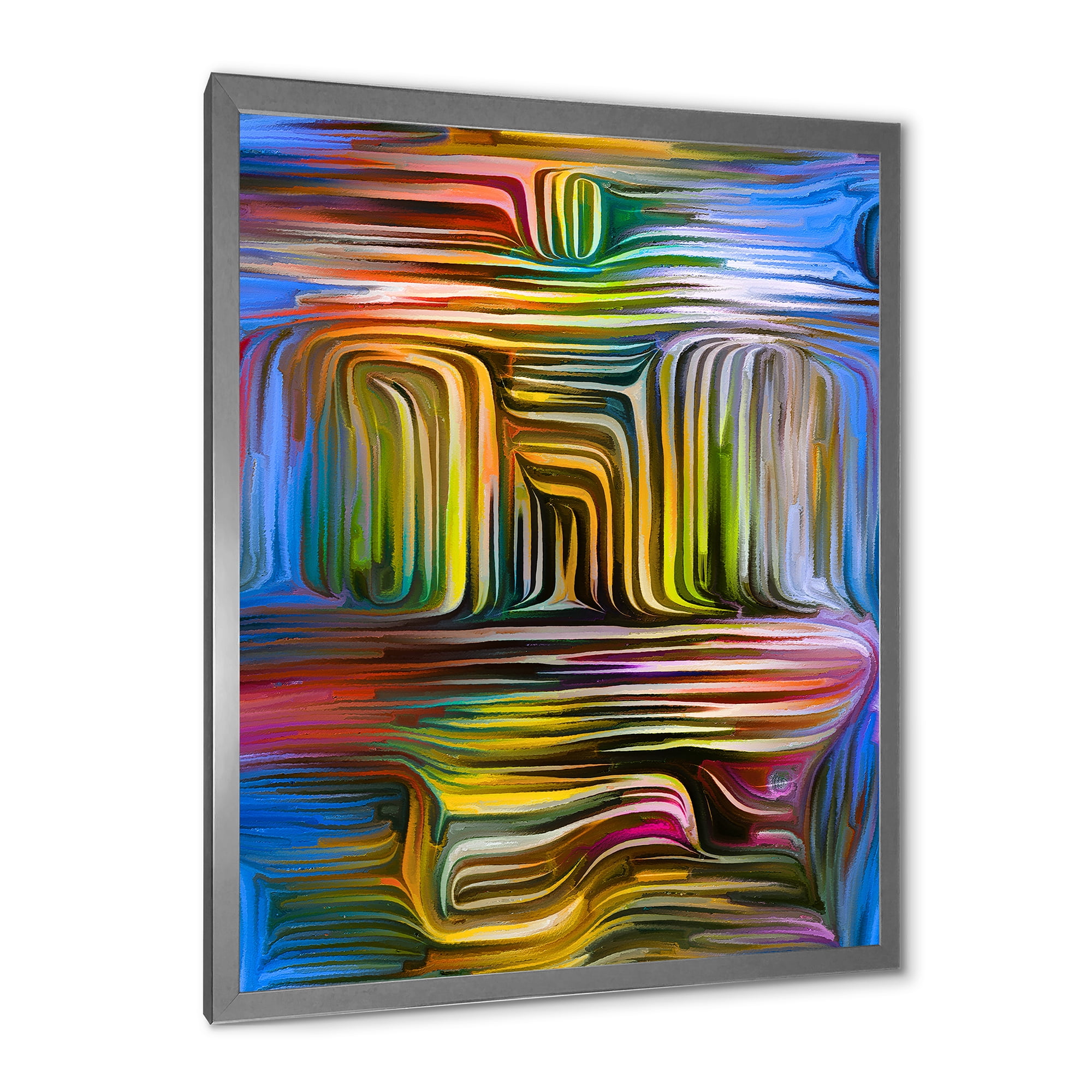 Designart 'Colour Spiral Fusion VIII' Modern Framed Art Print