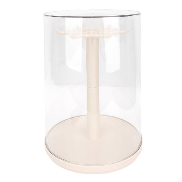 Doll Rotating Clear Display Case, Transparent Figures Doll Protective Storage Box with 360 Degree Rotating Design