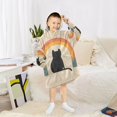 thumbnail image 6 of FORMRS Wearable Blanket Hoodie with Sleeves for Kids Cozy Flannel Sweatshirt, Beige Cat Rainbow, 6 of 7