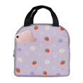thumbnail image 2 of Strawberry Floral Lunch Bag Thick Aluminum Foil Tote Cooler for Women Work Picnic Travel Gift, 2 of 6