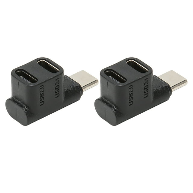 Adaptador USB C Macho A USB C Hembra, 2 Uds USB C 3,1 Adaptador De ángulo 90 10Gbps Para Teléfono Inteligente