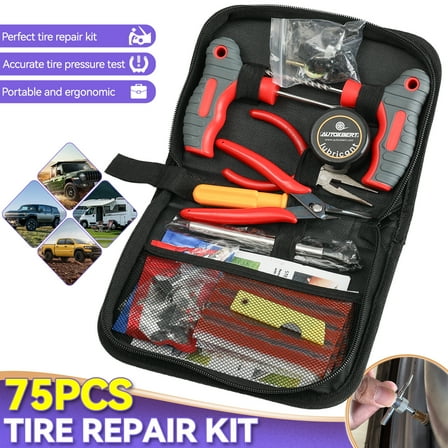 Yiyasu 75pcs Heavy Duty Tire Puncture Repair Tool Tire Mending Kit For Auto Motorbike