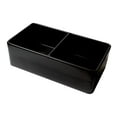 thumbnail image 5 of Black Matte Smooth Apron 33" x 18" Double Bowl Fireclay Farm Sink, 5 of 9