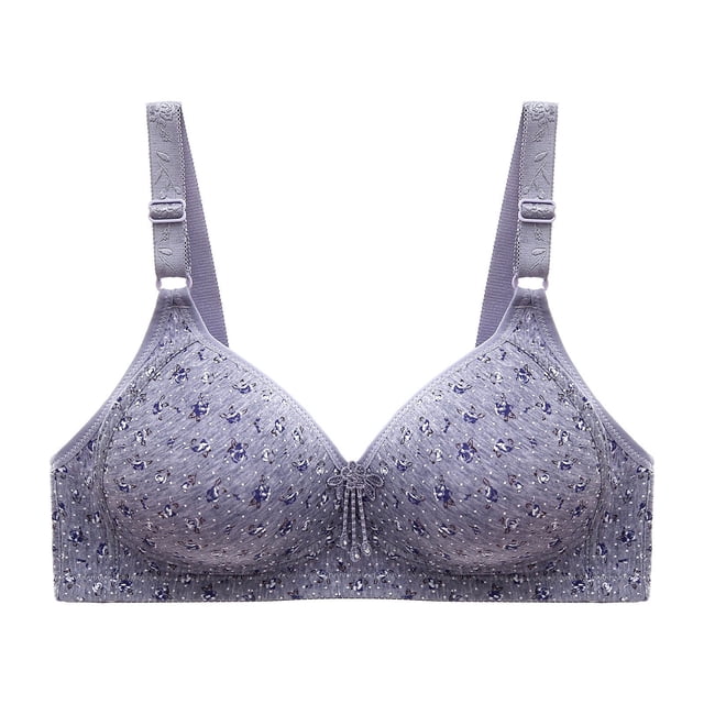 Womans Embroidered Glossy Comfortable Breathable Bra Underwear No Rims