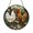 Acrylic 3.5 Inch, variant on Farmhouse Chicken and Rooster Stained Glass Style Suncatcher, Round Window Hanging Art Panel for Rustic Kitchen Home