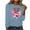 QR1-Blue, variant on VKOYWKM Pink Breast Cancer Shirts for Women Breast Cancer Awareness Tshirt Pink Ribbon Print Long Sleeve Shirt Casual Crew Neck Loose Fit Breast Cancer Blouses