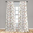 thumbnail image 5 of Ambesonne Autumn Curtains, Birds on a Tree Art Design, Pair of 28"x95", Dark Peach and Multicolor, 5 of 5