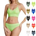 thumbnail image 4 of ZQUUVOU Women's Bralette Hipster Set 2 Piece Seamless Soft Bralette and Thong Wireless No Show for Women Everyday Blue, 4 of 4