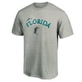 thumbnail image 2 of Men's Heather Gray Florida Marlins Cooperstown Collection Wahconah T-Shirt, 2 of 3