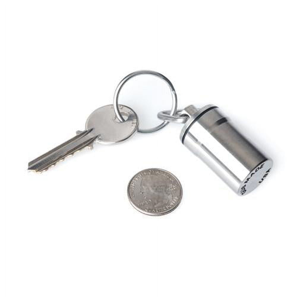 GUS Magnum Pill Fob, Made in USA, Stainless Steel Keychain Pill Holder, Larger Pill &amp; Vitamin Holder