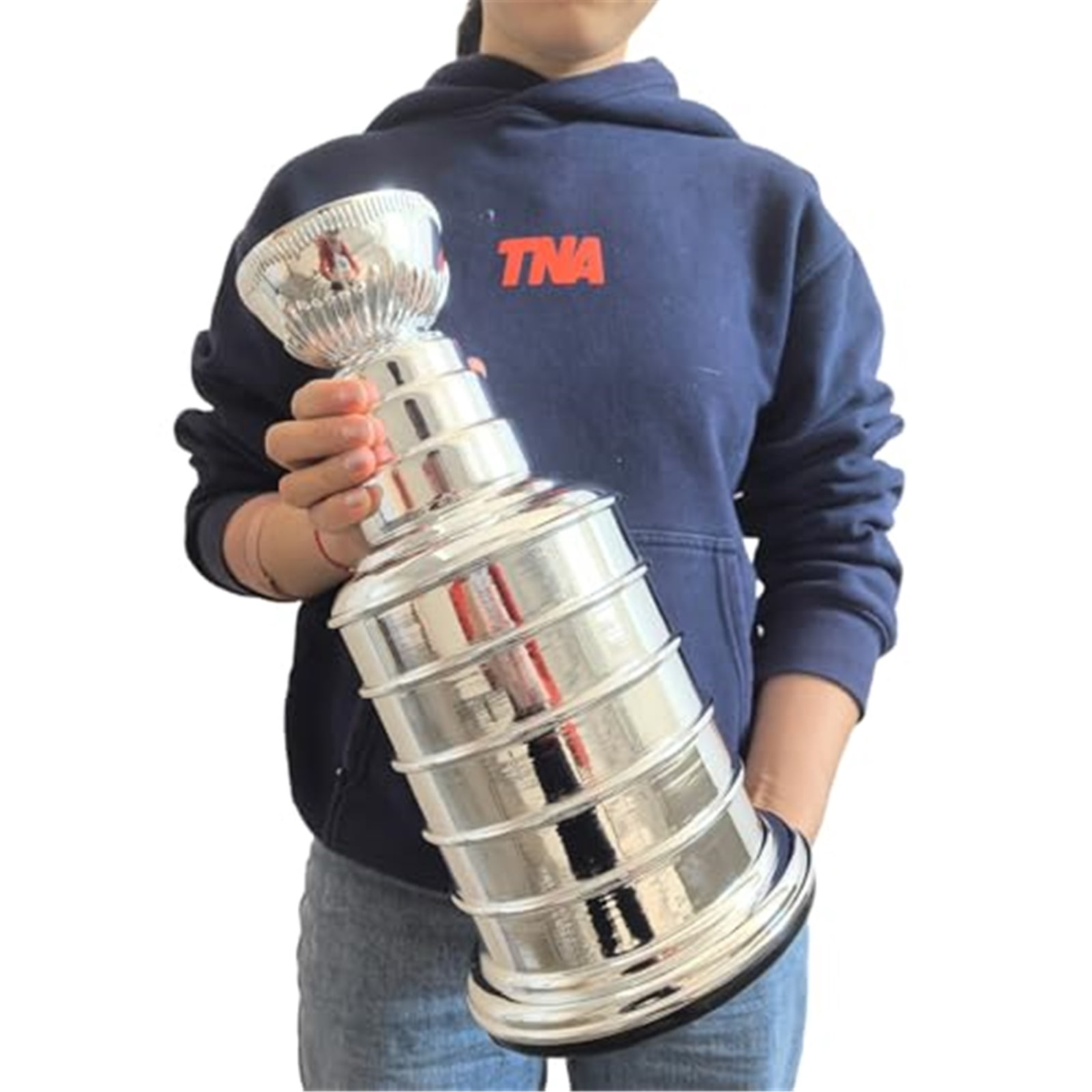 35cm Silver Ice Hockey Championship Trophy, Miniature Stanley Cup Replica, Chrome Silver Hockey Fans Players Coaches Collectors Gift