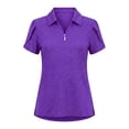 thumbnail image 4 of GUACER Quarter Zip Polo Shirts for Women Short Sleeve Heathered Golf Tennis Tops Casual Activewear Work Blouses, 4 of 7