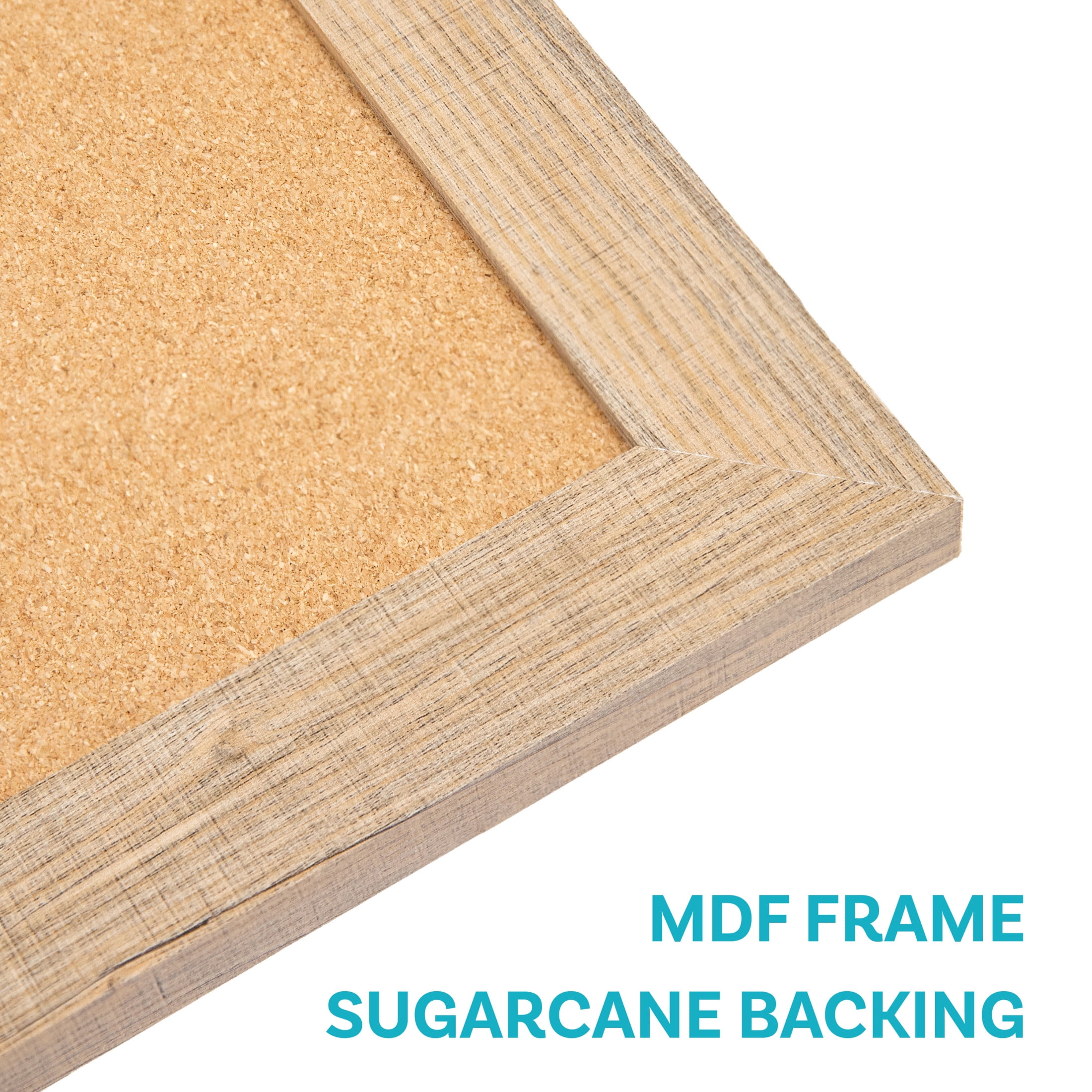 Sunnydaze Wall-Mounted Cork Board, 47.25" x 35.5", with Push Pins