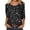Black, variant on Women's T-Shirts 3/4 Sleeve Basic Shirt Loose Fit Cozy Casual Loose Fit Bling Bling Round Neck T Shirt Top With Sparkling Sequins Tee Tops Grey XL