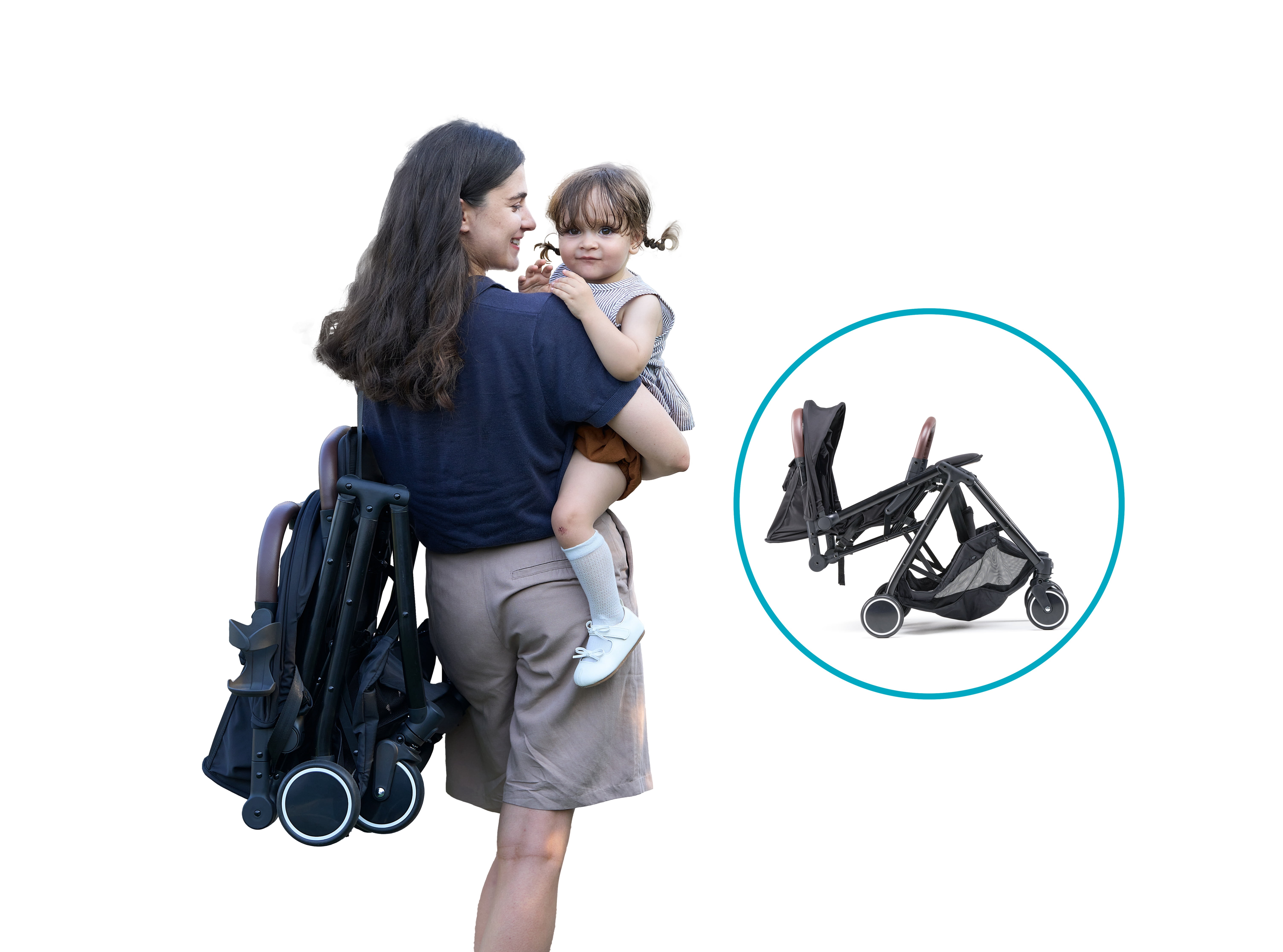 Parent's Choice Quick Fold Baby Stroller with Full-reclining Backrest
