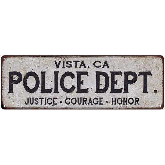 VISTA, CA POLICE DEPT. Home Decor Metal Sign Gift 6x18 206180012287