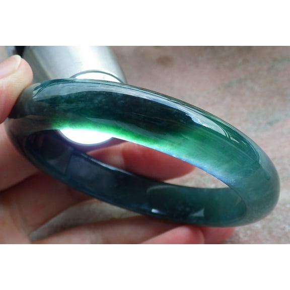 Icy Green Natural A JADE Jadeite Bangle Bracelet 55 mm 676561 TN
