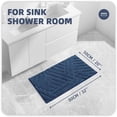 thumbnail image 3 of PABUBE Textured Blue Microfiber Bathroom Rug, 20"x30", Soft and Absorbent Bathroom Mat, Non-Slip, Machine Washable, Quick Dry Floor Carpet for Shower or Tub, 3 of 8