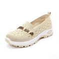 thumbnail image 5 of Women's Woven Slip On Sneakers Non Slip Knit Orthopedic Shoes Breathable Low Top Wide Width Walking Loafers White Size 8, 5 of 7