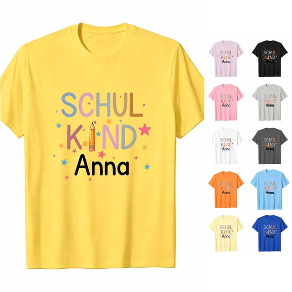 XFeng Schulkind 2026 Graphic T‑Shirt Kids Back to School Short Sleeve Tee