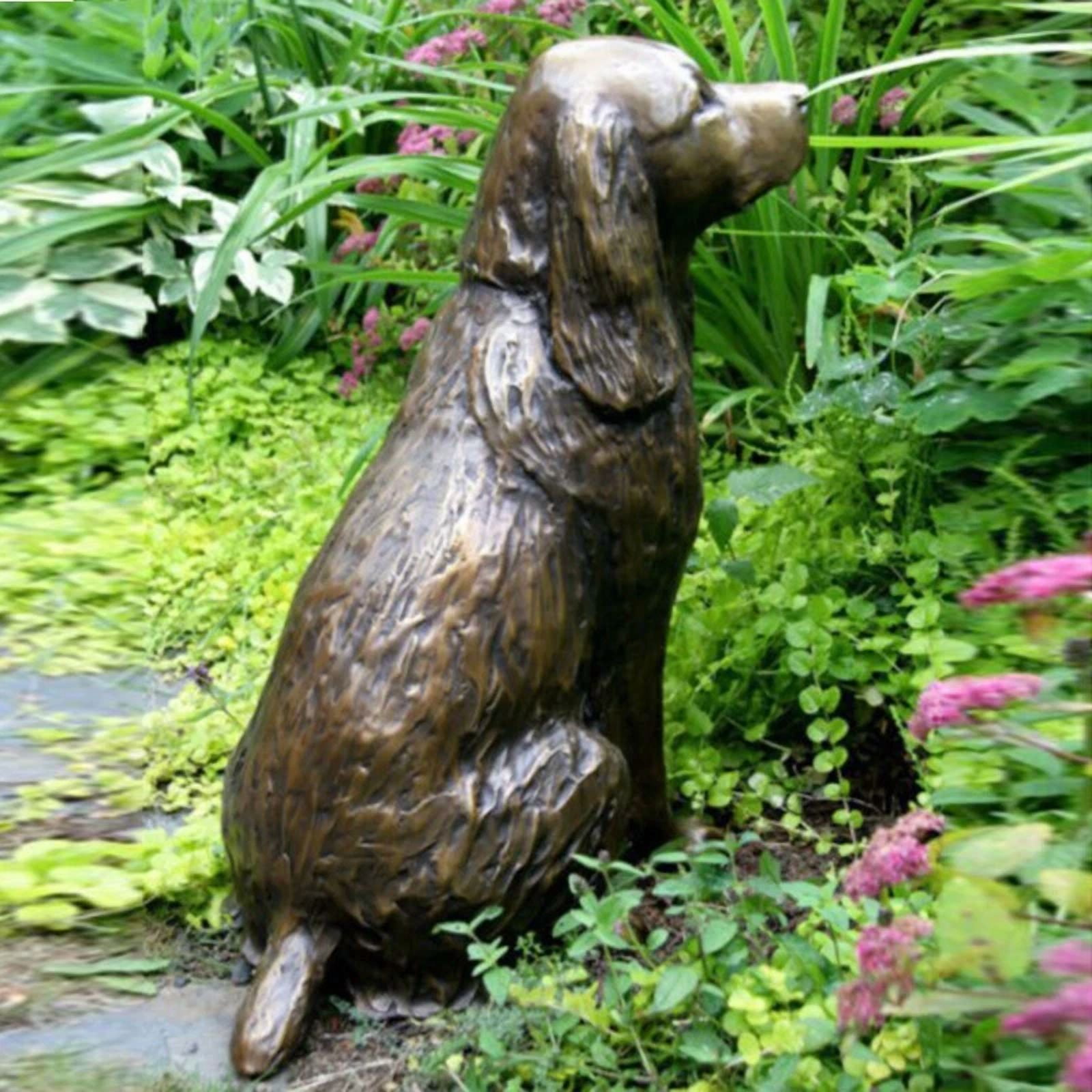 PURELY- Springer Spaniel Statue Garden Resin Animal Dog Sculpture Yard Lawn Decoration