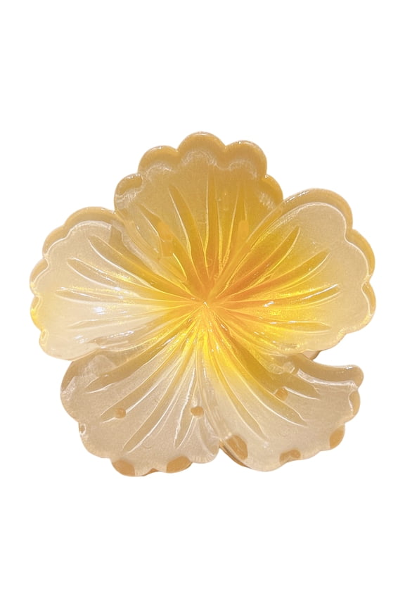 Xinwanna Women Hair Claw Gradient Color Flower Shape Hair Clip Holiday Beach Travel Back Head Shark Hair Clip Hair Decoration (Orange)