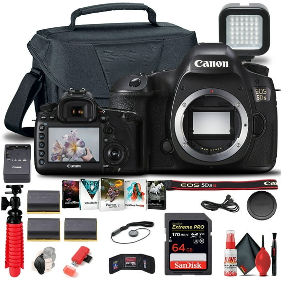 Canon EOS 5DS DSLR Camera (Body Only) (0581C002)   64GB Card   Case   More (International Version)
