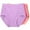 Purple 2, variant on Annhoo 3PCS Womens Cotton Panties Lace up High Waisted Leakproof Briefs Plus Size Full Coverage Underwear