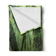 thumbnail image 2 of Forest Soft Flannel Fleece Throw Blanket, Entrance to Deep Dark Evergreen Jungle Surreal Extreme Vivid Plants Jungle, Cozy Plush for Indoor and Outdoor Use, 50" x 70", Green Brown, by Ambesonne, 2 of 5