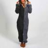thumbnail image 1 of Pantalon Large pour Femmes Combinaison à Manches Longues avec Capuche Pyjama Décontracté d'Hiver Chaud, 1 of 7