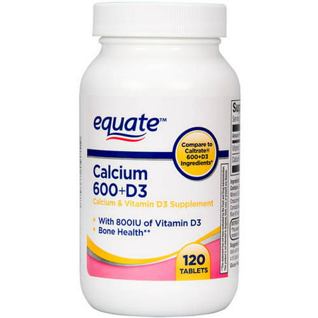 equate 600 Calcium + D3 complément alimentaire, 120 ct