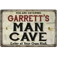 thumbnail image 1 of GARRETT'S Man Cave Sign Rustic Garage Decor Gift 8x12 Metal 108120035391, 1 of 1