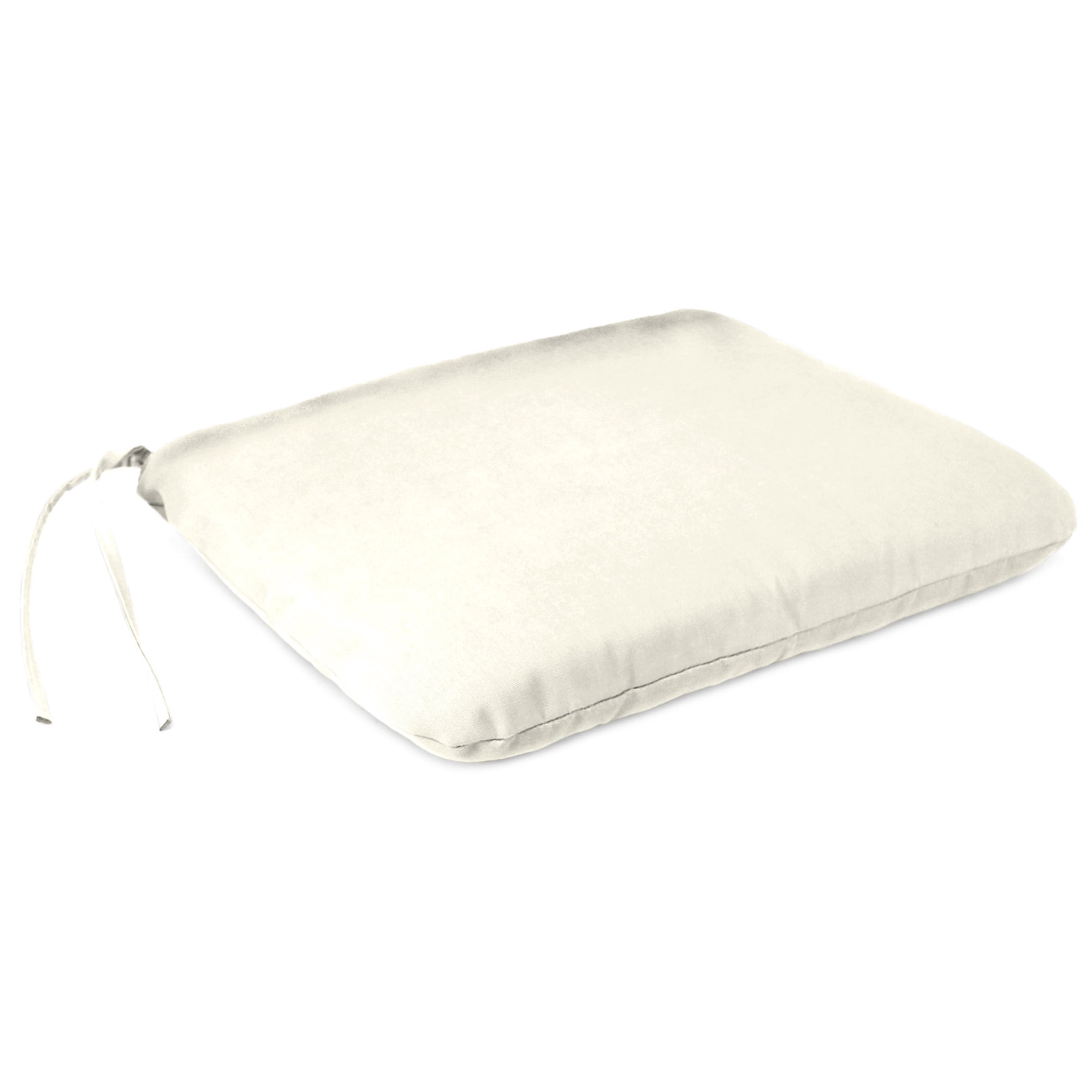Jordan Manufacturing 16.5" x 18.5" Sand Solid Rectangular Outdoor Chair Pad Seat Cushion with Ties