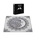 thumbnail image 4 of Ambesonne Zodiac Jigsaw Puzzle, Boho Star Moon Mandala, Heirloom-Quality Fun Activity for Family Durable Cardboard, 1000 pcs, Dark Blue White, 4 of 6