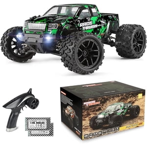 HAIBOXING 1:18 Échelle Tous les terrains RC Voiture 18859, 36 KPH Haute vitesse 4WD Véhicule électrique avec 2.4 Télécommande GHz, deux batteries rechargeables (vert)