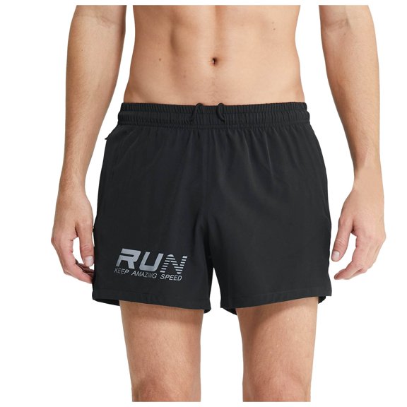 Linfrsh Mens Casual Cotton Linen Shorts Elastic Waist Drawstring Summer Beach Golf Shorts with Pockets Black,M