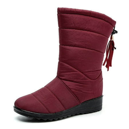 

Duretiony Fashion Women Boots Winter Warm Snow Boots Thicken Waterproof Tassels Shoes New