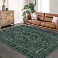 thumbnail image 3 of Area Rugs for Living Room Bedroom, Large Washable Rug, Vintage Floral Boho Non Slip Low Pile Carpet Indoor Dining Room and Kids Room Dark Green 6 * 9 ft, 3 of 9
