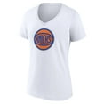 thumbnail image 2 of Women's White New York Knicks Alternate Logo V-Neck T-Shirt, 2 of 3