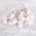 thumbnail image 2 of Set of 9 Plush Bunny Rabbit Pom Pom Decorations with Felt Ears for Crafting DIY Projects Party Favors Home Decor Ornaments, 2 of 3