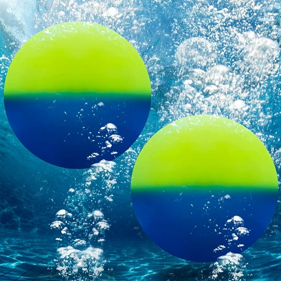 2 Pieces Swimming Pool Ball, Ball Game for Pool 9 Inch Inflatable Pool Balls with Hose Adapter for Under Water Passing, Buoying, Dribbling, Diving for Teens Adults (Green-Cyan Style)