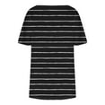 thumbnail image 4 of Pejock Women Plus Size Summer Pleated Ruffle Short Sleeve T-Shirt Loose Casual V-Neck Gradient Color Blouse T-shirt Tops Black B 3XL (US Size:14), 4 of 4