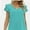 Light green, variant on Womens Casual Tops Cute Ruffle Short Sleeves V Neck T-Shirts Solid Color Fashion Loose Tunic Top