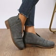 thumbnail image 5 of Jsaierl Womens Ankle Boots V Cutout Pointed Toe Western Booties Chunky Heel Side Zipper Boots, 5 of 5